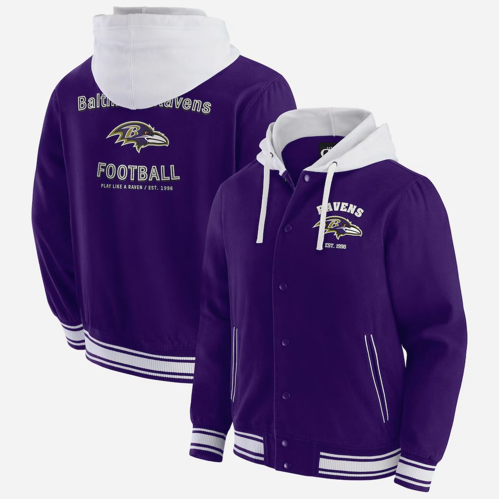 Men 2026 NFL Baltimore Ravens  jacket hoodie Purple 011->baltimore ravens->NFL Jersey
